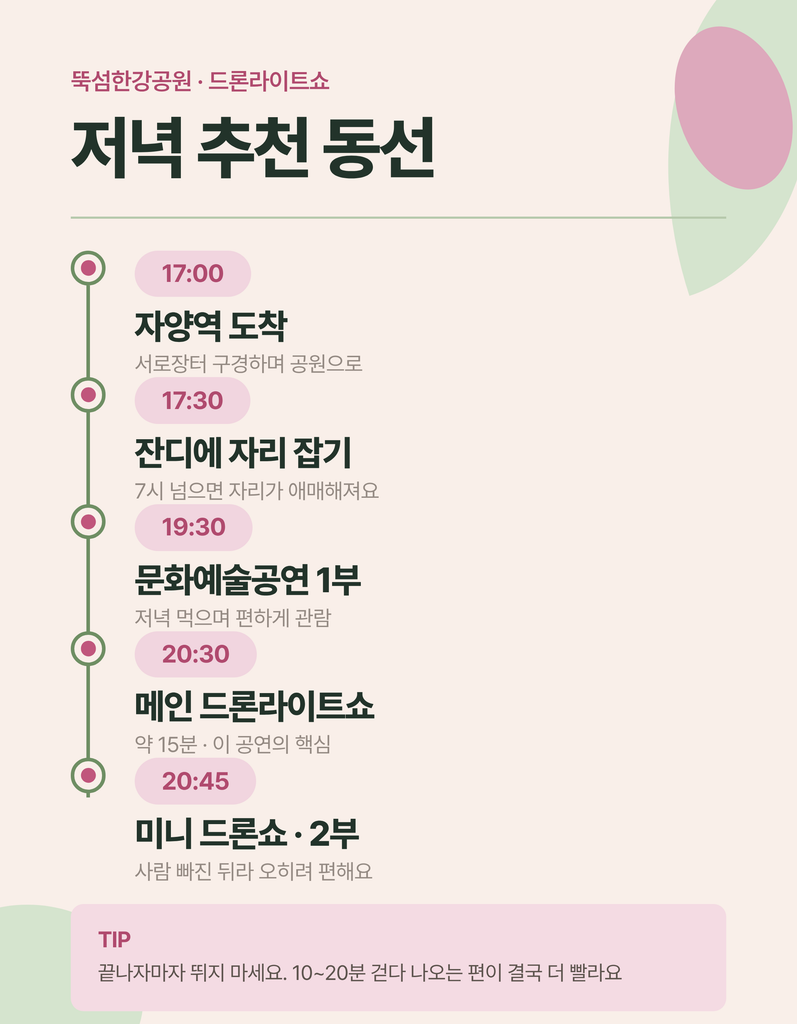 한강 드론라이트쇼 일정과 관람 위치 안내