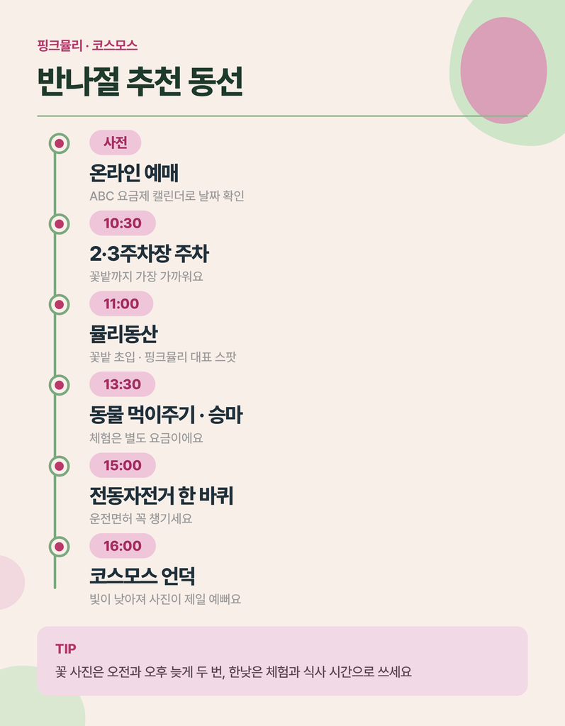 안성팜랜드 가을꽃 개화와 이동 정보 안내